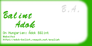 balint adok business card